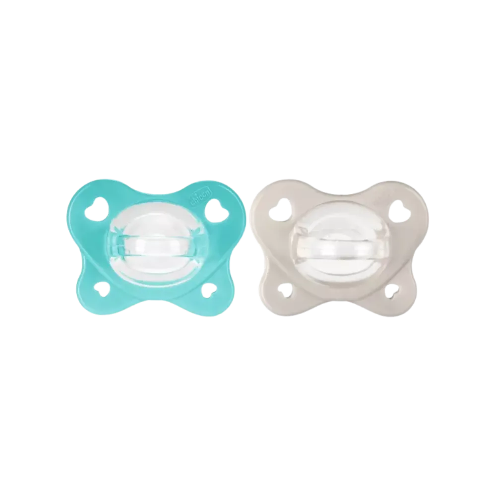 Chicco PhysioForma Dual Soft Chupetas Silicone Azul e Cinzento 6-16m 2 Unidades - Image 2