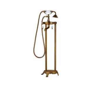 Grifo bañera de pie retro FLORINA dorado envejecido