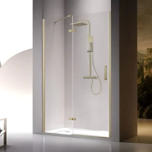 Mampara de ducha plegable NARDI oro cepillado
