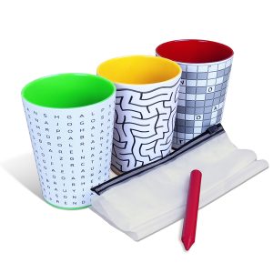 Kit Presente com 3 Copos Quebra Cuca e Giz de Cera