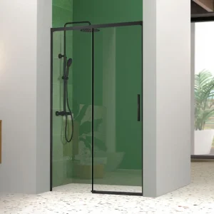 Mampara de ducha frontal + Puerta Corredera NICOLETA Negro