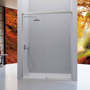 Mampara de ducha frontal + Puerta Corredera PAVIA Cromado