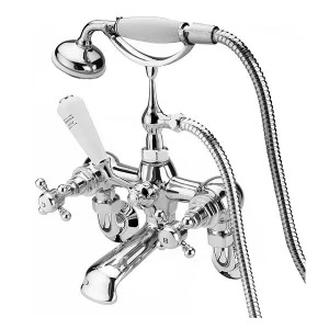 Grifo bimando de PARED retro baño/ducha CANTERBURY con volantes