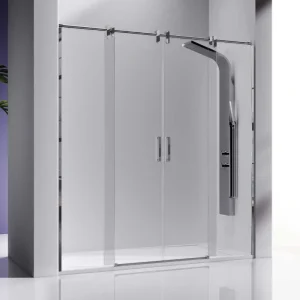 Mampara de ducha frontal 2 Fijos + 2 Puertas Correderas SLIM