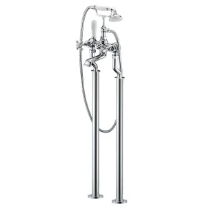 Grifo bimando retro sobre SUELO bañera/ducha CANTERBURY