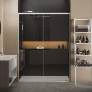 Mampara de ducha frontal + Puerta Corredera MUSE blanco