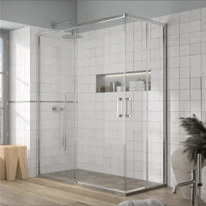 Mampara de ducha esquina 2 Fijos + 2 Puertas Correderas YOKO