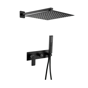 Conjunto de ducha monomando empotrada a pared SALICE negro