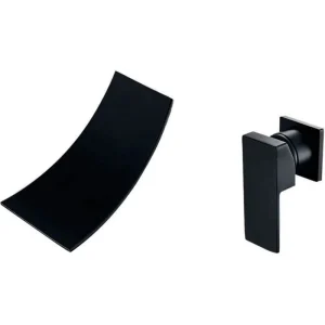 Grifo CASCADA empotrado CALVIN para lavabo/bañera negro mate